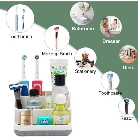 Bathroom Toothbrush Holders for Countertop - Electric Toothbrush Organizer - Picture 4 of 7